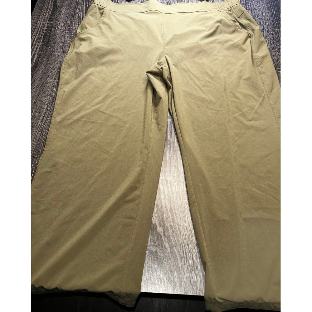 Eddie Bauer Olive Green Camp Pants Travel‎ Hiking Elastic Outdoor Utility XL